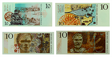 Early polymer bank notes. Courtesy National Museum of Australia