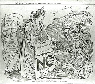 Anti Federation cartoon 1899. SLNSW