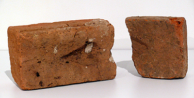 Convict bricks from the remains of the blacksmith's shop at Horsley