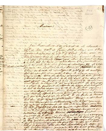 Barrallier's letter to Gov King, 1802, p1. Courtesy Mitchell Library, State Library of NSW