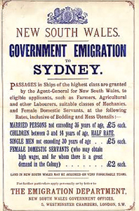 Immigration Poster c.1850 