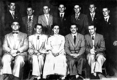 Members of the Continental Music Club, Yoogali Coronation Hall, 1953.