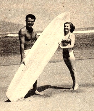 Matt Kivlin with Jean Moorehead, c.1958 Photograph courtesy surfresearch.com