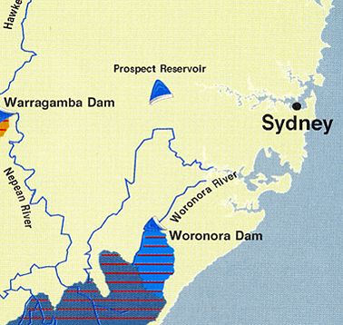 Liverpool in relation to the Prospect Reservoir supply. Courtesy Sydney Water
