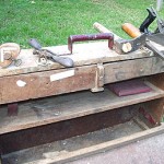 "I hand-made the toolbox and various work tools of mine including a chisel used to chip and fashion wood and a lathe to smooth and shave wood surfaces. I brought it over from Greece to help me find work."