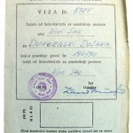 "This visa slip is from Communist Yugoslavia, now Serbia. When I left Serbia and decided not to return I did not receive the return stamp on this visa slip – it is still blank to this day. Instead I decided to migrate to Australia and make a new life."