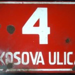 "When I returned to Slovenia, I visited my home town of Jesenice. I saw my first home and all these memories came flooding in. The address plate was about to come off, just hanging there, and so I collected it. It is the identical format to those made under Communist/Socialist Slovenia, with the street name and number in white on a red background."