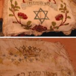 "This hand painted matzah (unleavened bread) cover for Pesach (Passover) was in my visual memory since being a little boy. My mother bought it in Munich (Germany) in 1948."