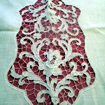 "I made this tablecloth embroidery. I was 11 when I started to do embroidery in my village in Italy. We learnt with a nun who specialised in this work, which is called Burano lace. The nun told us [it] was once more expensive than gold. Just one of these patterns on this cloth would take about 20 days."