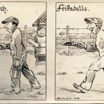 Liverpool internee cartoon, c.1915. In 1915 there was a riot over food and work details at the camp. Dubotzki collection, Germany