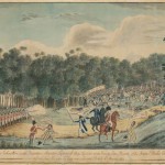 Convict uprising at Castle Hill watercolour 1804. Courtesy National Library of Australia