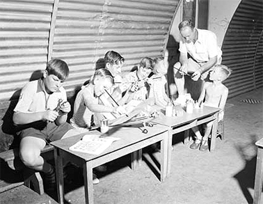 Children's activities at the Villawood Migrant Centre, 1956. Courtesy National Archives of Australia
