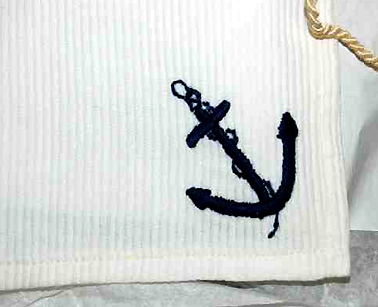 Embroidery detail of boy's sailor suit.