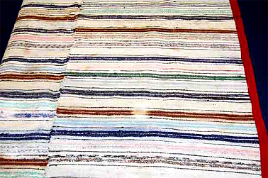 Woven blanket. (Pezzara), made by Caterina Oliva c1955, Plati. Photograph Peter Kabaila