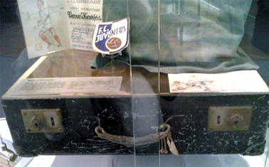 Henry Lippmann made this suitcase in Hay from corrugated iron and the handle from an old shoe, c.1941. Photograph Stephen Thompson