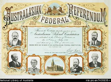 Federal Referendum Certificate 1899, NLA