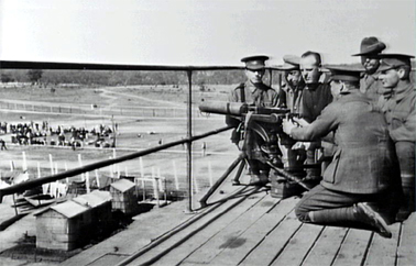 Holsworthy Guards with machine gun c.1916. LRM