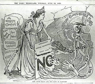 Anti Federation cartoon 1899. SLNSW