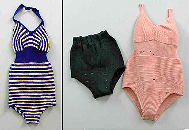 Erice's woollen swimming costumes knitted in the 1960s.
