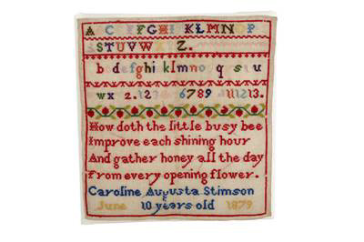 Caroline Stimson's sampler