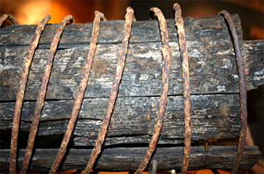 Wood staved pipe c.1880s - 90s. Photograph Vesna Ristevski