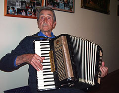 "I used to play this piano accordian in Italy and brought it over with me."