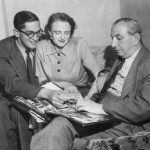 "This photo shows my mother, father and myself looking at the albums."