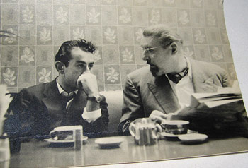 [L-R] Chafic Ataya and Austrian artist Hans Roth, Modca Café, Kings Cross, Sydney, 1955