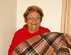 Sophia Kanna with her blanket