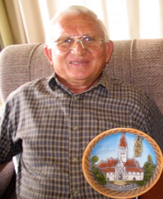 Milan (Mick) Mesic with Croatian wall plate