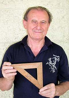 "This set square from Hungary is a reminder of my education, but also of the education I was unable to attain [during the Communist era], although I had the ability." 