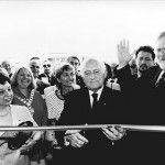 The President of the Republic of Italy, Oscar Luigi Scalfaro cutting the ribbon at the entrance to Casa d'Italia, Leichhardt, NSW 11 December 1998. Courtesy of the Italian Embassy