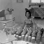 "It was hard to have Teresa Valzano in her home in Wyangala Dam in Cowra, NSW showing off her stock of 'la passata e i pelati' November 1966. Courtesy of the Valzano family