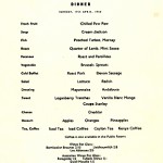 "I still have menus from the ship and one is a special menu for crossing the equator at 9am on Sunday 17 April, 1960. We had a quarter of lamb with mint sauce; the food was great!"