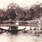 Internees' canoes on the River. The canoe to the right is Störtebeker. Berrima District Museum