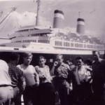 The “Napoli” on which my Grandfather sailed to Australia, 1952  (Franz Maly is second from the right)