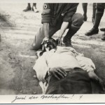 The body of an internee probably Portman who was killed during a riot on the 18th April 1916. Dubotzki collection, Germany