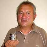 Joseph Borg with his mortar shell ashtray