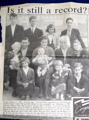 De Vos family arrives in Sydney, Australia, 23 May 1960 (Marius de Vos is standing, top left)