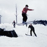 Boys skiing. Powerhouse Museum Collection