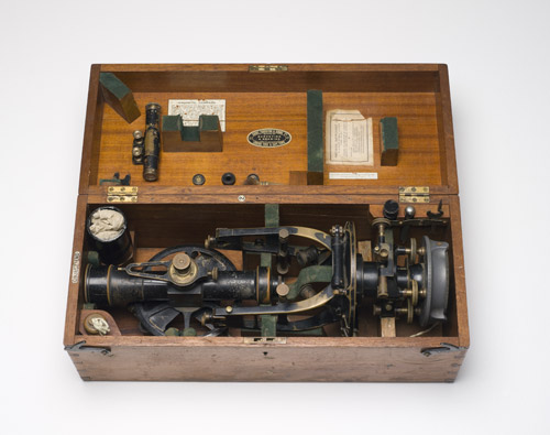 Surveyor George Davison used this Theodolite (instrument for measuring angles) to map the Snowy area before the Snowy Mountains Hydro-Electric Scheme began. Scientists studied the rocks, soil and water and decided where to build tunnels and dams. Powerhouse Museum Collection