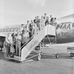 These migrants flew from Hamburg, Germany, under the assisted passage scheme sponsored by the Inter-governmental Committee for European Migration. Courtesy National Archives of Australia.