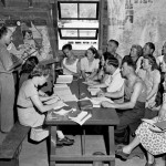English lessons at Bathurst Migrant Camp 1951. Courtesy National Archives of Australia