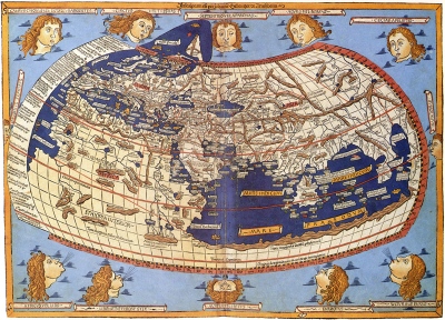 Map from the 15th century depicting Ptolemy’s description of the known world, 1482 engraving by Johannes Schnitzer. Courtesy Wikimedia