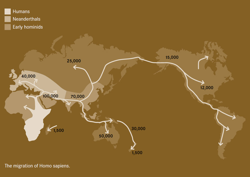 Migration Map Of Early Humans