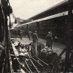 Internees arrive at Darling Harbour to board MV Kursk for the journey back to Germany c.1919- 1920. Paul 	Dubotzki Collection