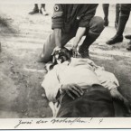 The body of an internee probably Portman who was killed during a riot on the 18th April 1916. Paul Dubotzki Collection