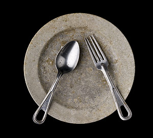 Aluminium plate, fork and spoon