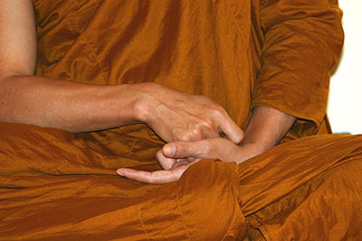 A monk at Wat Buddharangsee Annandale