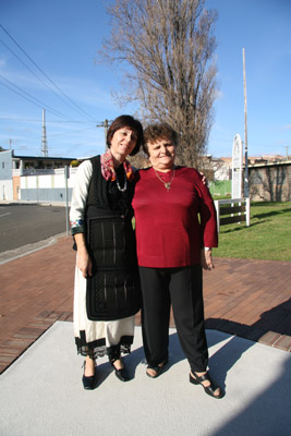 Photo: Jana Stojanovski with MWA volunteer Mira Nicolovski wearing Jana's traditional costume 